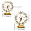 Decorative Figurines Retro Rotating Golden Ferris Wheel Miniature Model Home Decoration Ornaments Metal Crafts TV Cabinet Decor Accessories