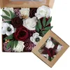 Decorative Flowers 17 Heads 27 25 5.5CM Artificial PE Foam Rose Bride Bouquet Flower For Wedding Party Scrapbooking DIY