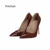 Chaussures habillées Femme Patent Leather High Heels Stiletto Pompes pointues Toe Toe Femme Classic Work Tour 8/10 / 12cm