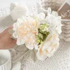 Dekoratif Çiçekler 5 Şubeler İpek Şakayık Gülleri Kombinasyon Yapay Ev Dekoru Gelin Buket Buket Düğün Aksesuarları El Sanatları Pogerya Dersleri