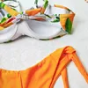 Roupas de banho femininas de banho sexy para lady floral estampa de biquíni 2024 mulheres empurrar renda feminina maiô de duas peças