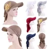 Ball Caps Sun Baseball Hat Headscarf Turban Scarf Cap Girls Glitter Bloem Hoofdwrap Women Fashion Soft Peaked Gorras Para Hombres