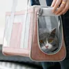 Portatore di gatti in maglia leggera portatore di vettore per animali domestici traspirabili da viaggio da viaggio per il tempo libero multifunzionale