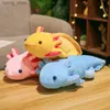 Dolls de pelúcia de 45 cm de salamandra de pluxh brinquedos simulação de dinossauros Ambystoma boneca recheada kawaii mexicanum axolotl Animal Dolls Gift for Kids Y240415