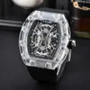 Montres pour hommes datejustes RCHARDMILL MILLES Transparent Shell Wine Barrel Tiger Head Watch Hollow Out Trend Unisexe Watch de haute qualité VZMG