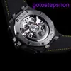 Highend AP Wrist Watch Royal Oak Series Offshore 26420CE Plaque noire Jaune d'aiguille Stripe Gravure Automatique mécanique Homme Matches Plaque 43 mm