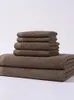 Towel 6 Piece Adult Bathroom Cotton 2 Square Towels Wash Bath Set Brown Home El Spa B&B 34X34 34X74 70X140