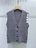 Chandails pour femmes Prippy Student Style Sweater Vest Grey Color Twist Twist Chilks Tanks tricot Coat Camis Pull