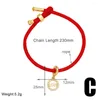 チャームブレスレットFlola Tiny CZ Crystal Infinity for Women Red Rope Chain Umbrella Gold Metated Jewelry Gifts BRTD41