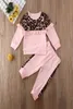 Enfants pour enfants vêtements de fille de coton sets printemps automne 2pcs costume léopard set girl Outfits297f6188017