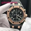 MALAP AP WRIQUE RAYS ROYAL OAK Série offshore Machinerie automatique 42 mm Time et Date Affichage Mentille Rose Gold Precision Steel Amélioration de la plaque noire 26170ST