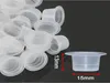 1000 pcs 15 mm groot formaat Clear White Tattoo Ink Cups voor permanente make -up caps levering9720293