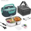 Bento Boxes 2-In-1 Electric Heatin Lunch Box Car + Home 12V/220/110V Portable Stainless Steel Liner Bento Lunchbox Food Container Bento Box L49