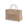 Sacs à provisions en jute Tote Burlap Hands Sac à main réutilisable Sac d'épicerie de plage avec poignée Gift Cade