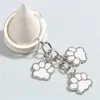 Keychains Lanyards Cute Enamel Cat Dog Paw Keychain Kawaii Animal Footprint Key Chains For Women Men Handbag Accessorie DIY Jewelry Souvenir Gifts