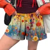 Pantalon féminin short féminin mignon doux élastique basse taie à plaid bouton imprimé de pyjama avant baser boxer floral pour décontracté
