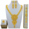 Brincos de colar de Dubai para mulheres Casamento 24K Gold Gold African Jwellery Damaid Party Gift Jewelry Conjuntos de jóias 240410