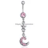 Navelglockenknopf klingelt yyjff d0076 stern und mondbauchkörper piercing juwelry baumle accessoires fashion charm Drop Lieferung Dhdjo