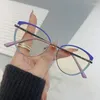 Solglasögon 2024 Fashion Anti-Blue Light Women Cat Eye Eyeglasses Frame Brand Designer Overdimensionerade optiska glasögon Ramar Rensa