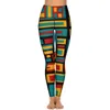 Actieve broek kleurrijke de stijl leggings in de stad fitness yoga hoge taille elastische sportzakken stretch design legging