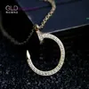 Designer Cartres New style fashion nail hook CNC diamond inlaid Necklace personalized simple round Hook clavicle chain jewelry