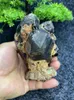 Figurine decorative Natural Black Crystal Cluster Pineapple Tower Spiritual Reiki Healing Quart Mineral Mineral Meditation Exorcitising