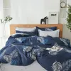 Bettwäsche -Sets Botanische Blätter Duvet Cover Bauernhaus tropische Pflanzenmuster Druckdecker Hawaiianische Palme