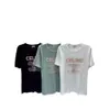 Designer KK24SS Summer CE T-shirt Industria pesante Lettera di ricamo perle perle