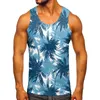 Tanque de tanque de impressão de palmeira Tampa para homens com 3D sem mangas camiseta de praia Padrões de cânhamo Tops Vest Hawaii Colorful Beachwear Camisa solta 240415