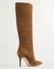 Bottes en gros femmes Femmes hautes hauts Slip peu profond sur le daim marron