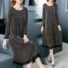 Casual Dresses Spring And Autumn Large Size Dress Long Sleeve Skirt Stitching Woman Vestido De Mujer Femme Robe