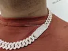 13 mm VVS Impostazione a mano Micro Impostazione Moissanite Diamond Stemped Hiphop Iested Sterling Sier Cuban Link Chain per regalo di compleanno