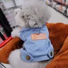 Spring Dog Suit Outfits Denim Coat Clothes with D Leash Ring for Small Medium Dogs Pet Color Jean small Costume 240411