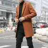 Men039s Trench Coats Orange Woolen Mens Long Winter Lack Burty Jacket Blue Outercoats Slim Fit Classic Vintage Gentlemen Coat8041282