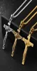 Correntes Crucifix Jesus Cristo Men Jóias Gold Brown Color Pingente de aço inoxidável com colares de corrente de pescoço Para Man Women5861068