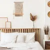 Tapestries macrame muur opgehangen plank voor decor houten zwevende plant boho rustieke witte planken organisator handgemaakt geweven geweven