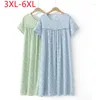 Sukienki imprezowe 2024 Letnie sukienka midi w rozmiarze plus size dla kobiet duże krótkie rękaw O Green Floral 3xl 4xl 5xl 6xl