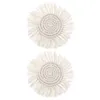 Oreiller 2 PCS Couc-tissés Place décoratif Place de place Anti-scalding Placemat Corde Placemats Tassel Round Tassel Table de table