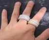 Iced Out Rings for Men Hip Hop Luxury Designer Mens Bling Diamond Gold Silver Ring 18K Gold Poled Wedding Engagement Golden Ring 4225466