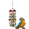 Andra fågelförsörjningar roligt papegoja träblock hängande färgglad bomullsrep hänge kreativ leksak leksak