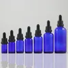 Opslagflessen 5 ml lege plastic anti-diefstal deksel blauwe glazen fles druppel cosmetische reis etherische oliebak