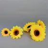 Fleurs décoratives 4,5 cm 7cm 9cm Mini Fleur artificielle Soillage Tête de tournesol Boîte de scrapbooking Boîte de cadeaux jaunes