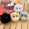 سلاسل المفاتيح Lanyards Cartoon Plush Cat Keychain Cute Animal Doll Pendant Keyring for Women Girls Car Key حامل الأزياء إكسسوارات زوجين الزوجين