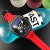 Zegarki dla mężczyzn Watch Rchardmill Milles Business Speisure MENS W pełni automatyczny zegarek mechaniczny Frosted Ceramic Flying Nine Days Personalized Glow Tape Nowa moda