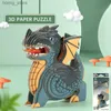 3D Puzzles Dinosaur 3D Paper Puzzle for Kids Educatief Montessori Toys Funny Diy Manual Montage Driedimensionaal model speelgoed voor jongensmeisje Y2404150S5O