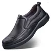 Casual skor som säljer tjockt Soled Europe America Wear-resistenta loafers mäns affärs äkta läder