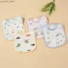 Bibs Burp Tissu 1pcs Baby Bibs Coton Snap Bouton Affiche Affiche Bib Cartoon Modèle Animal Drool serviette Infant nourri