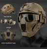 Safety Multi Function Iron Mesh Tactical Mask med snabb hjälm och taktiska skyddsglasögon Airsoft Hunting Motorcykel sportspel