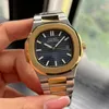 Wristwatches Luxury Elegant Mens Automatic Mechanical Watch 5711 Simple 904L Stainless Steel Calendar Silver Yellow Gold Blue Green