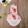 Mädchenkleider 2020 ärmelloses rückenfreies Neugeborenes Baby Kinder Mädchen Blumendruck Sommerprinzessin Kleider Party lässig Baby Kleid T240415